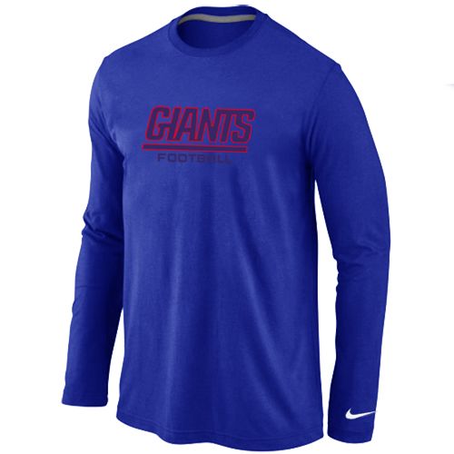 Nike New York Giants Authentic Font Long Sleeve NFL T-Shirt - Blue